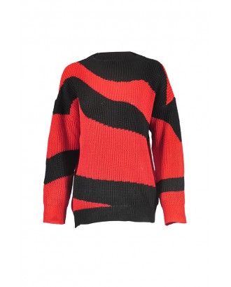 Lovely Leisure Striped Red Sweaters