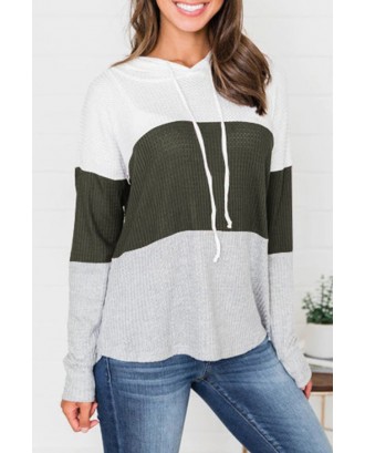 Lovely Trendy Hooded Collar Drawstring Army Green Sweaters