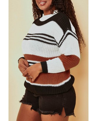 Lovely Casual Striped Black Sweater