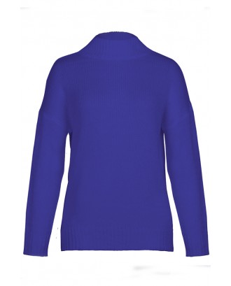 Lovely Trendy Loose Royal Blue Sweater