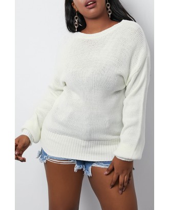 Lovely Sweet Hollow-out White Sweater