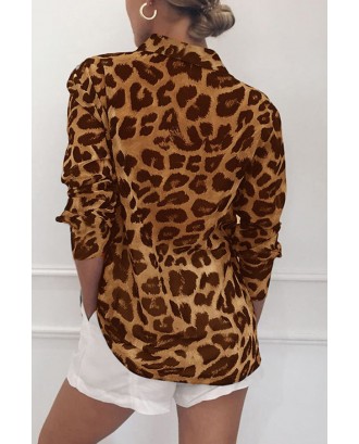 Lovely Work Leopard Printed Yellow Blouse