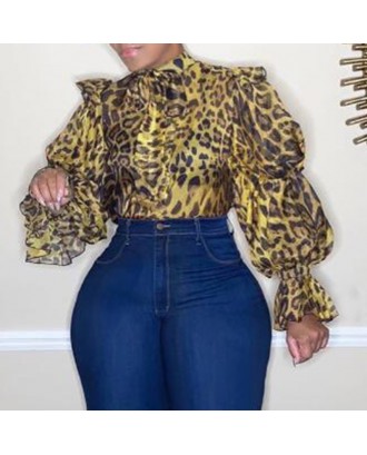 Lovely Work Loose Leopard Printed Blouse