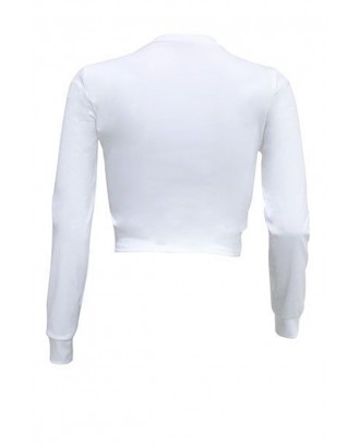 Lovely Casual Color-lump White T-shirt