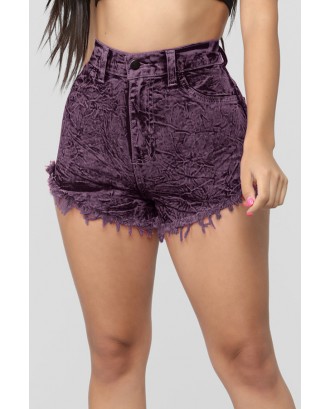 Lovely Beautiful Tassel Design Purple Shorts