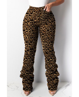 Lovely Casual Leopard Printed Brown Pants
