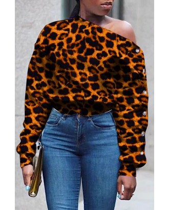 Lovely Casual Leopard Printed Sweatshirt Hoodie