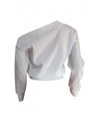 Lovely Trendy Long Sleeves White Sweatshirt Hoodie