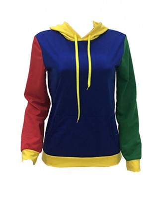 Lovely Stylish Patchwork Blue Hoodie