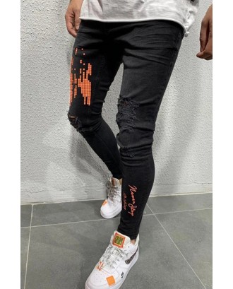 Lovely Casual Printed Orange Jeans