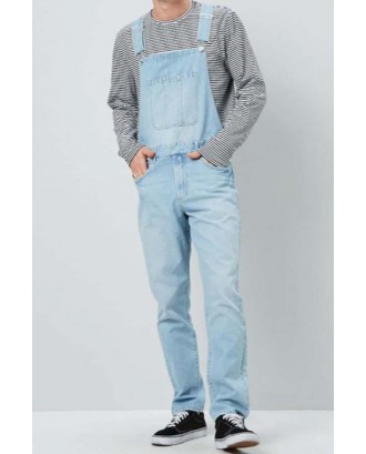 Lovely Casual Pocket Patched  Baby Blue Jeans