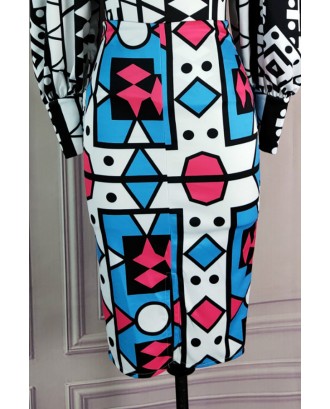 Lovely Trendy Printed Multicolor Two-piece Skirt Set
