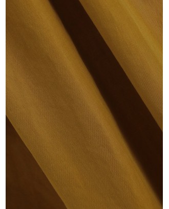 Split Hem Ruffle Overlay Midi Dress - Mustard L