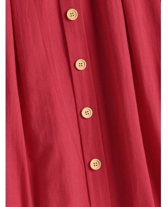 Smocked Tie Front Cami Dress - Valentine Red Xl