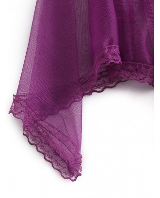 Lace Panel Handkerchief Babydoll - Viola Purple