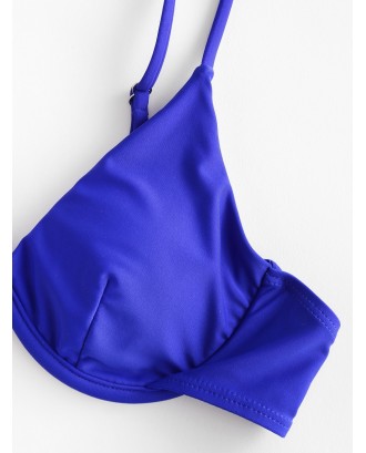  Reversible Flower Push Up Swimwear Swimsuit - Cobalt Blue M