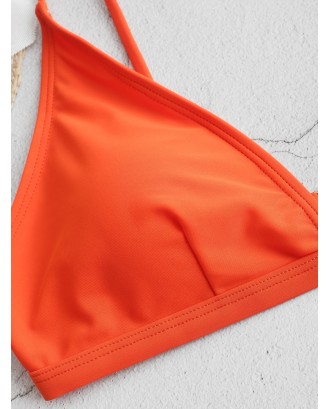  Ruched High Waisted Swimwear Swimsuit - Pumpkin Orange L