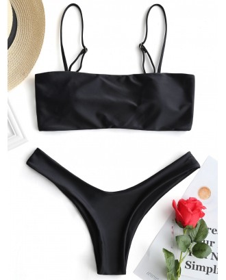 High Cut Cami Swimwear Set - Black S