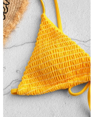  Shirred Cami Padded Swimwear Top - Bee Yellow M