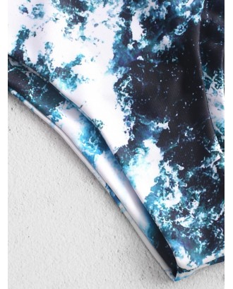  Seawater Print High Leg Swimwear Bottom - Multi-a M
