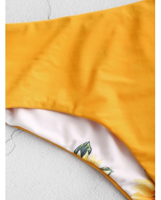  Sunflower Reversible High Waisted Swimwear Bottom - Bright Yellow M