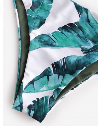  Tropical Leaf Reversible Swimwear Bottom - White M