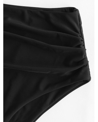  High Waisted Tummy Control Swimwear Bottom - Black S